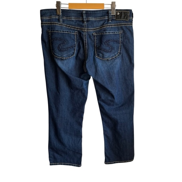 Silver Jeans Suki Capri Dark Wash Low Rise Denim Jeans Size 34 - Picture 6 of 11